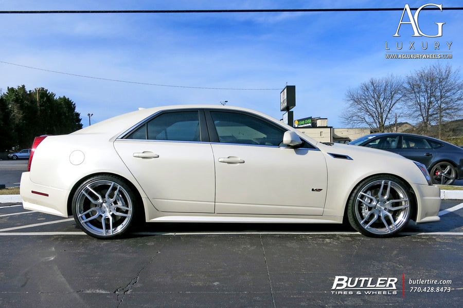Cadillac CTS V on AG Luxury AGL26 forged wheels in brushed / polished finish - view 2