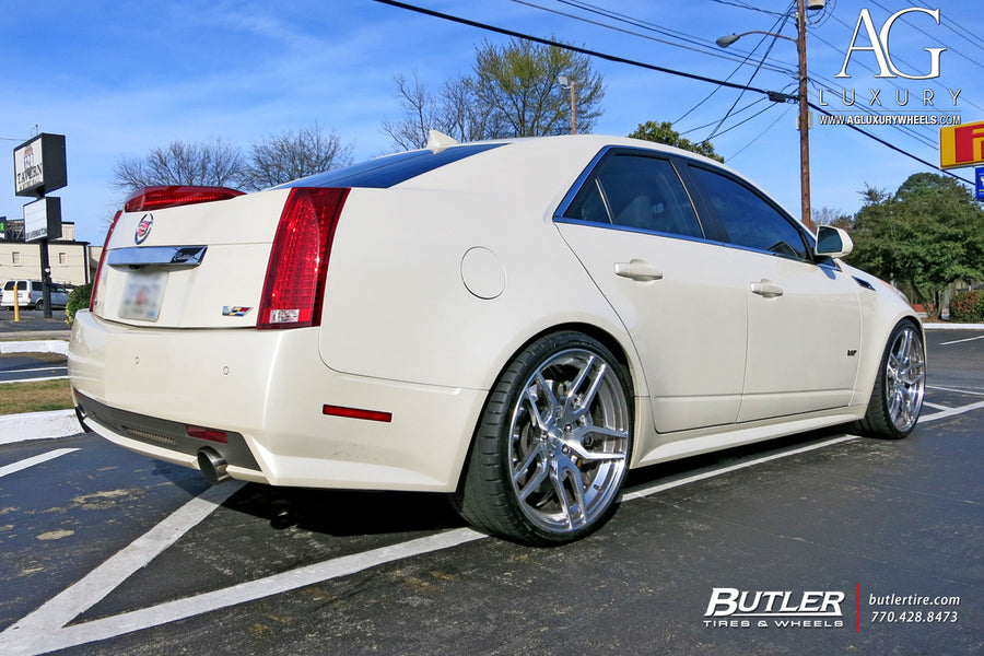 Cadillac CTS V on AG Luxury AGL26 forged wheels in brushed / polished finish - view 3
