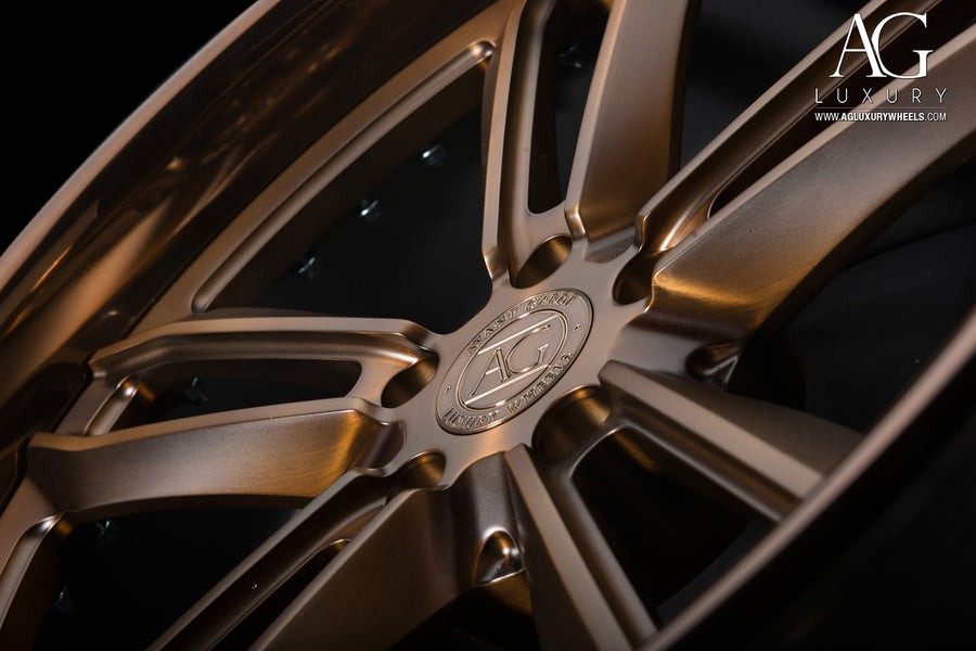 AG Luxury AGL27 brushed polished bronze monoblock forged wheel