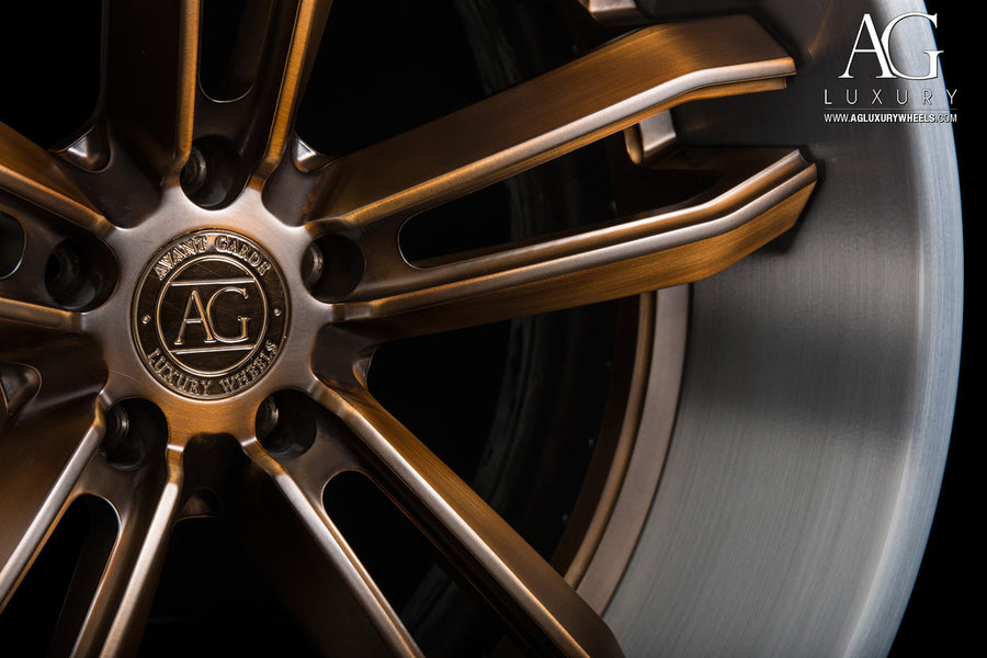 AG Luxury AGL27 brushed bronze duo-block forged wheel