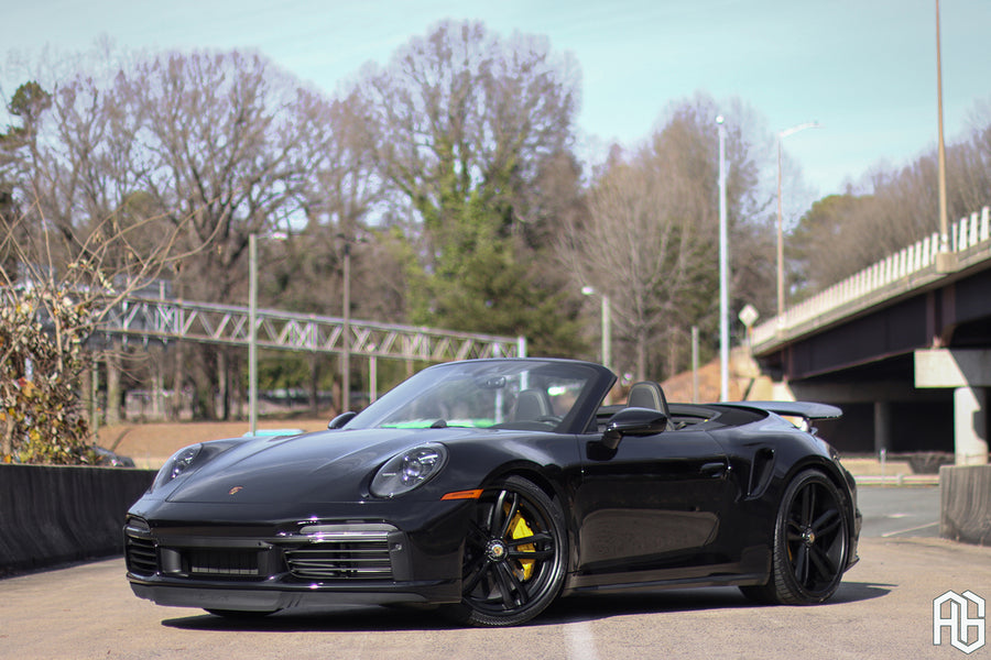 Porsche 911 Turbo S 991 on AG Luxury AGL27 forged wheels in matte black finish