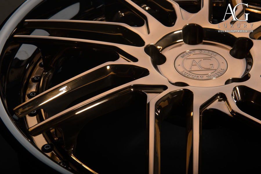 AG Luxury AGL28 polished gloss black bronze 3-piece forged wheel