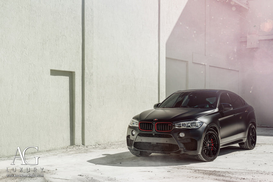 BMW X6 M on AG Luxury AGL28 forged wheels in gloss black finish