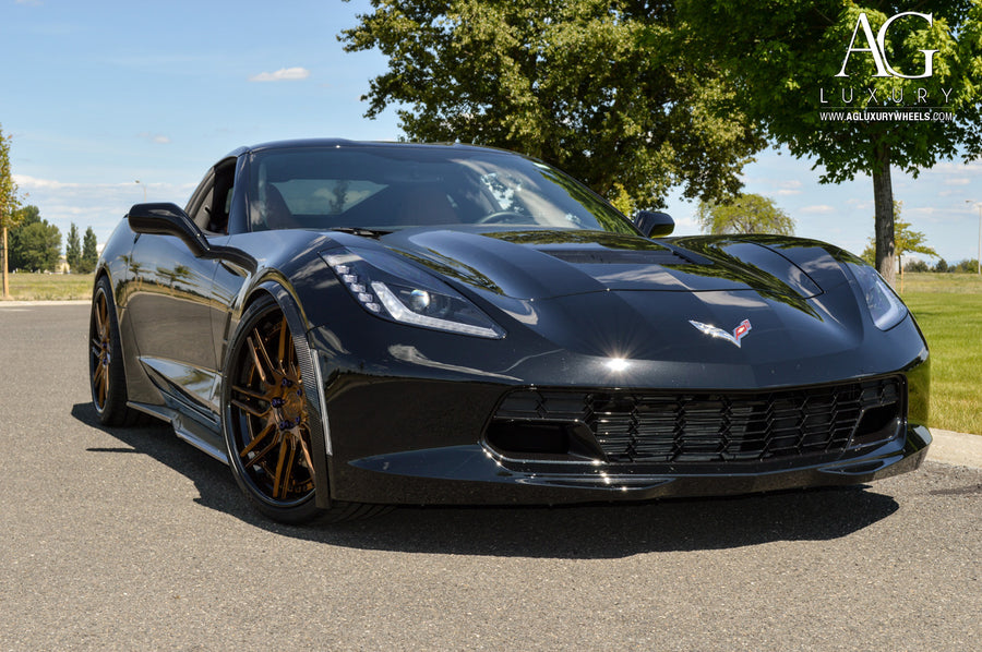 Chevrolet Corvette on AG Luxury AGL28 forged wheels in polished / bronze finish