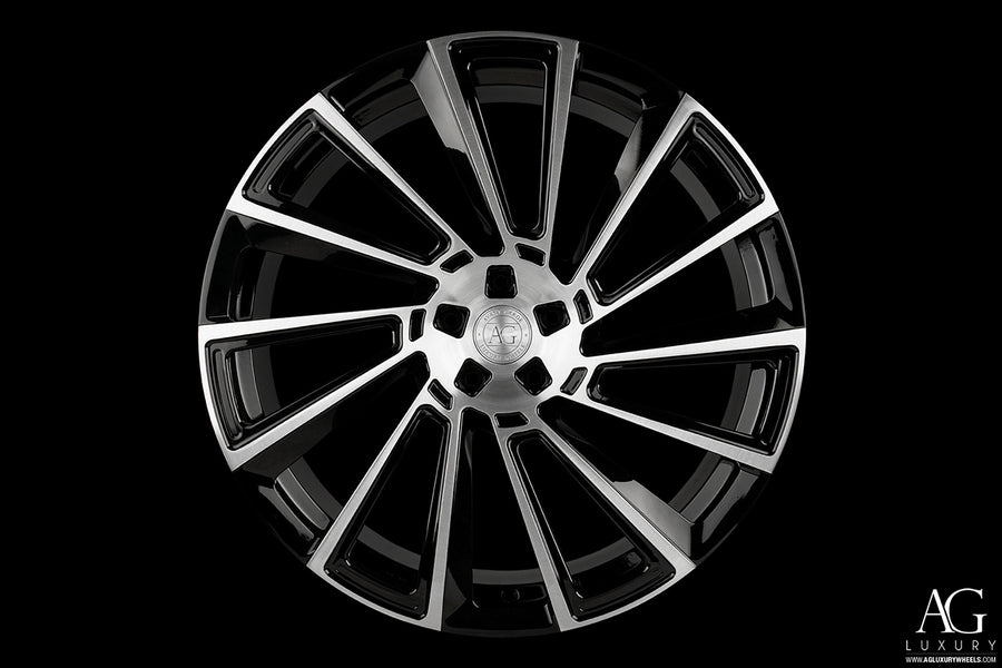 AG Luxury AGL29 brushed gloss black forged wheel