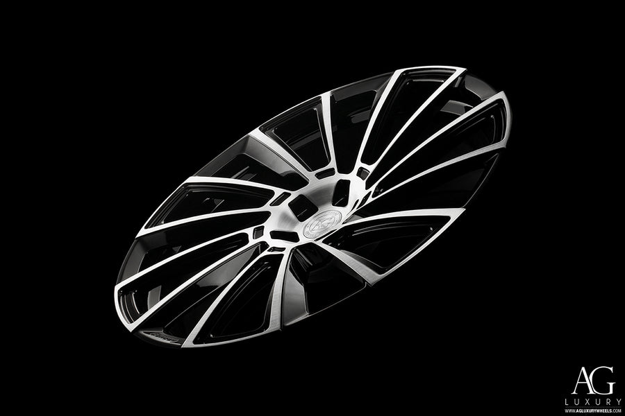 AG Luxury AGL29 brushed gloss black forged wheel - view 2