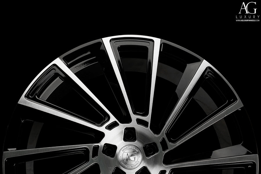 AG Luxury AGL29 brushed gloss black forged wheel - view 3