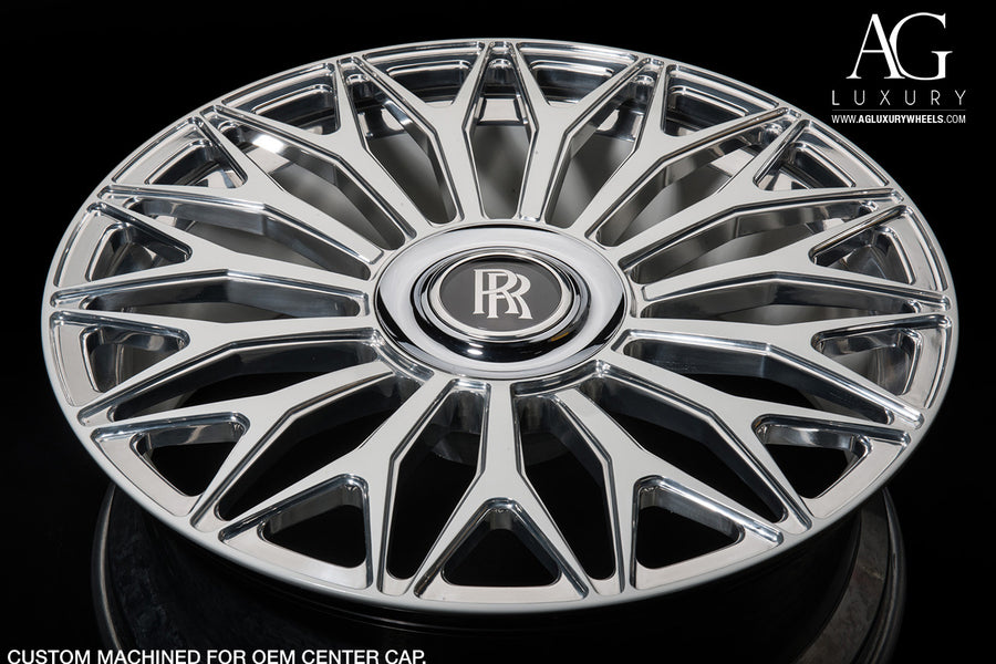 AG Luxury AGL30 polished gloss white monoblock forged wheel
