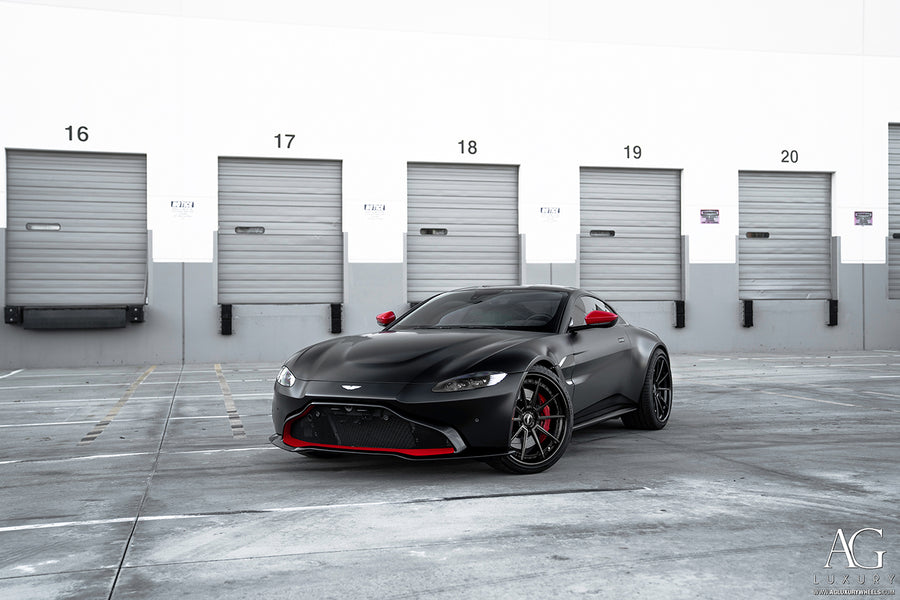Aston Martin Vantage on AG Luxury AGL31 forged wheels in gloss black finish