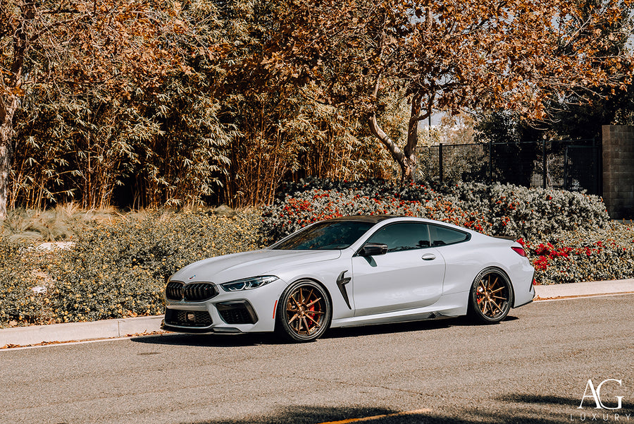 BMW M8 Competition on AG Luxury AGL31 forged wheels in brushed / bronze finish