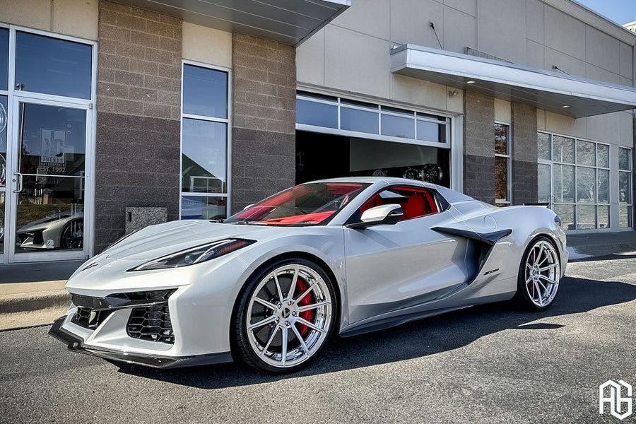 Chevrolet C8 Corvette Z06 on AG Luxury AGL31 forged wheels in brushed finish