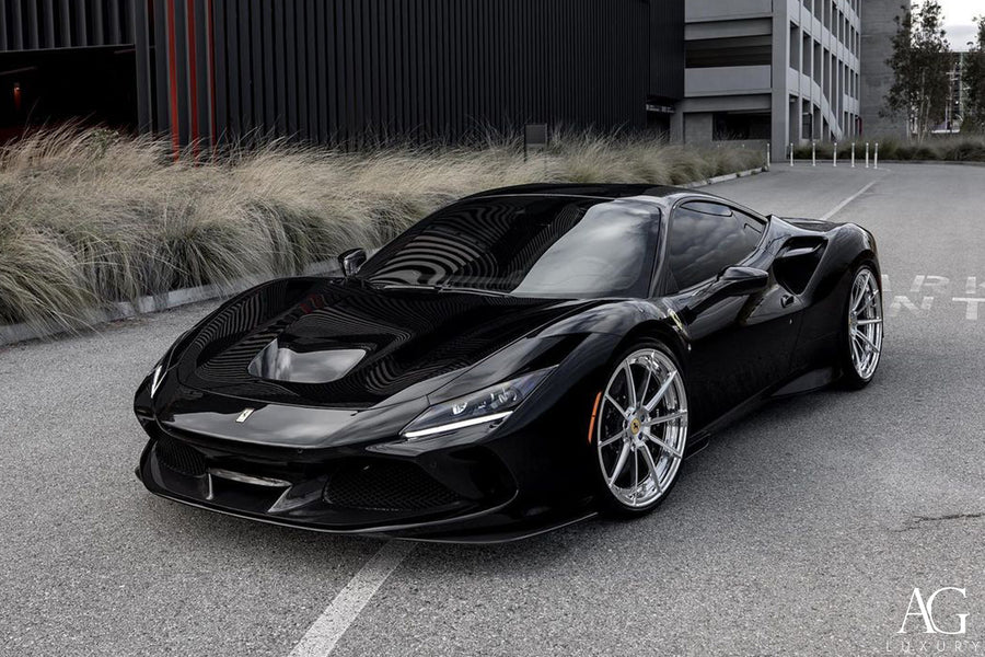 Ferrari F8 Tributo on AG Luxury AGL31 forged wheels in polished finish