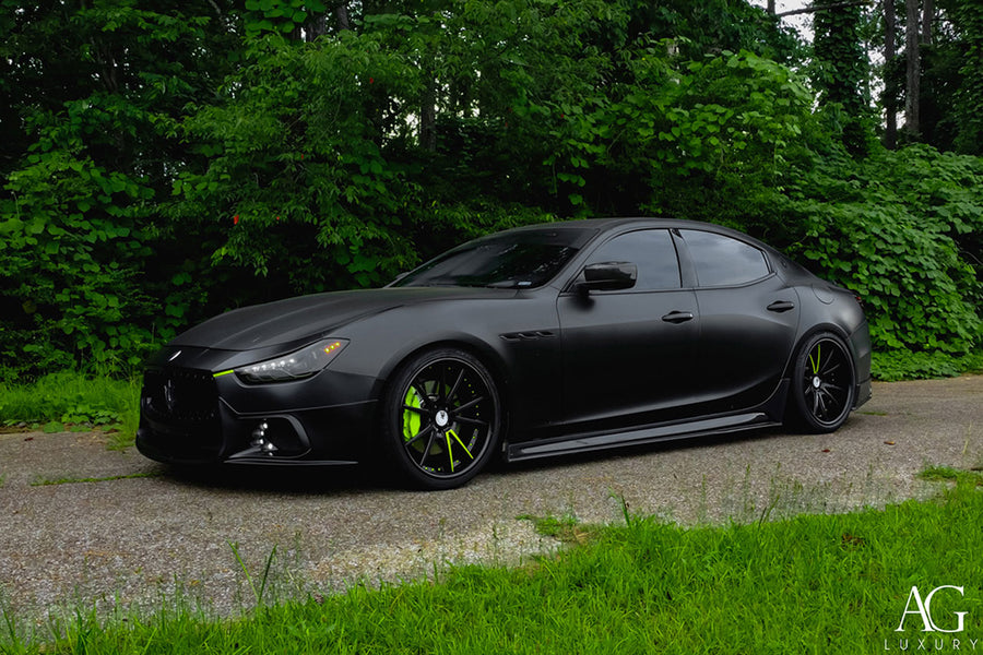 Maserati Ghibli on AG Luxury AGL31 forged wheels in matte black finish