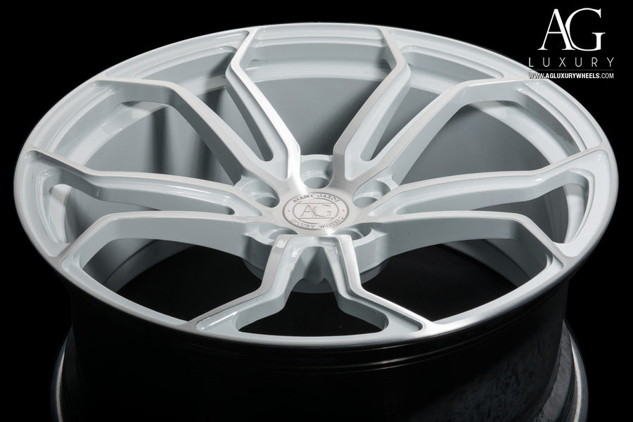 AG Luxury AGL32 brushed gloss white monoblock forged wheel