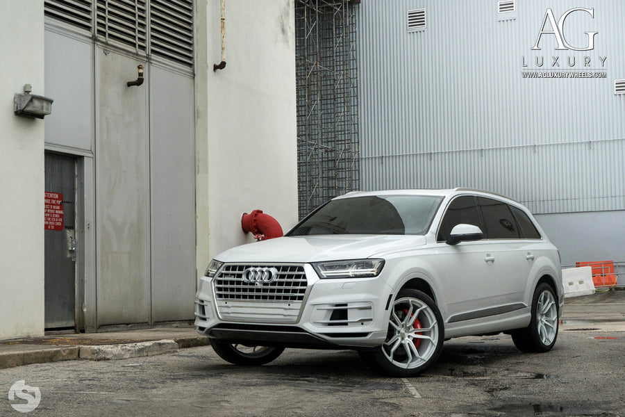 Audi Q7 on AG Luxury AGL32 forged wheels in brushed / gloss white finish