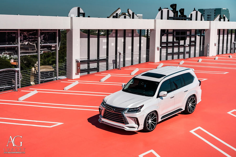 Lexus LX570 Wald on AG Luxury AGL32 forged wheels in gloss black finish