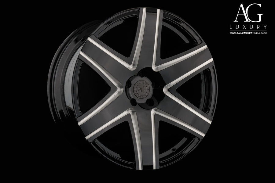 AG Luxury AGL34 brushed gloss black monoblock forged wheel