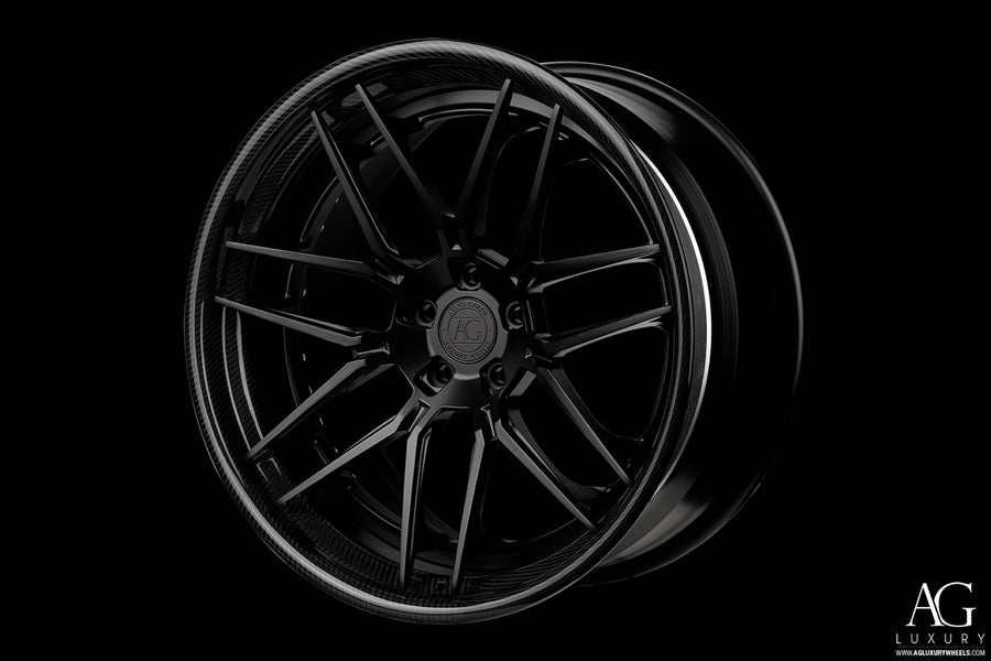 AG Luxury AGL35-ND matte black carbon fiber forged wheel