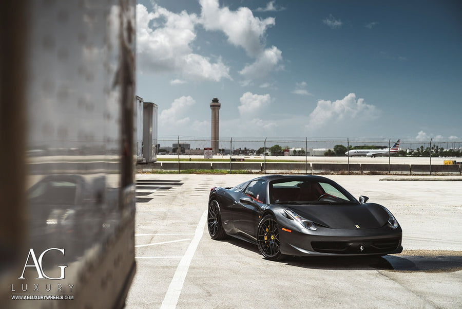 Ferrari 458 on AG Luxury AGL35-ND forged wheels in gloss black finish