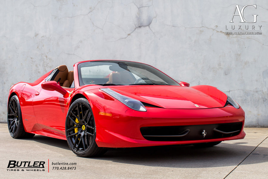 Ferrari 458 Cabriolet on AG Luxury AGL35-ND forged wheels in gloss black finish