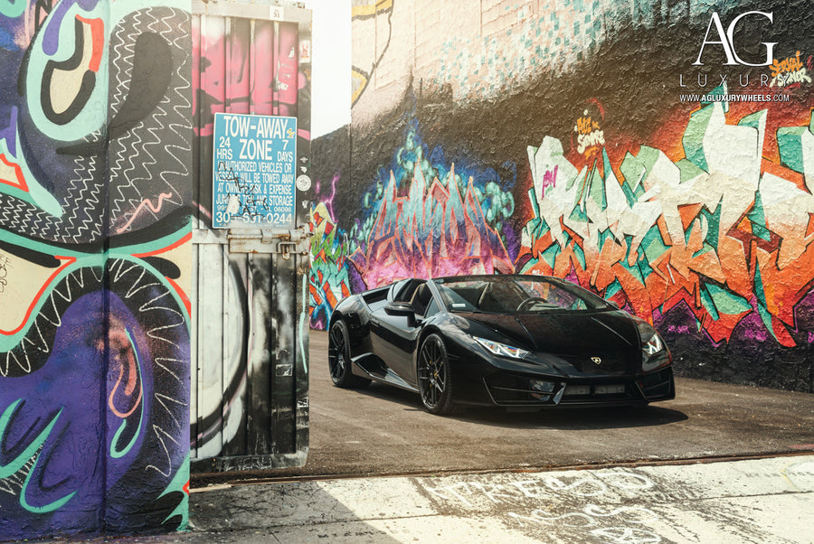 Lamborghini Huracan Spyder on AG Luxury AGL35-ND forged wheels in gloss black finish