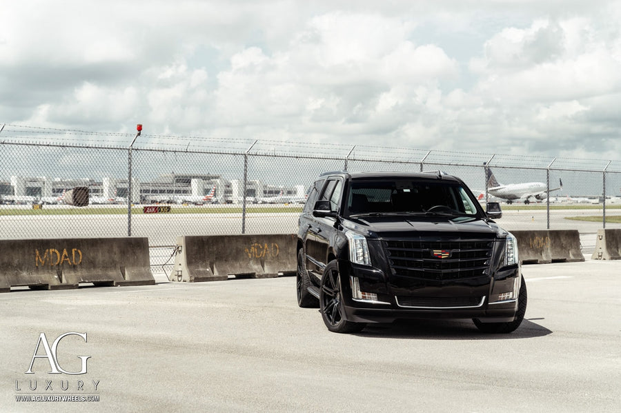 Cadillac Escalade EXT on AG Luxury AGL36 forged wheels in gloss black finish - view 2