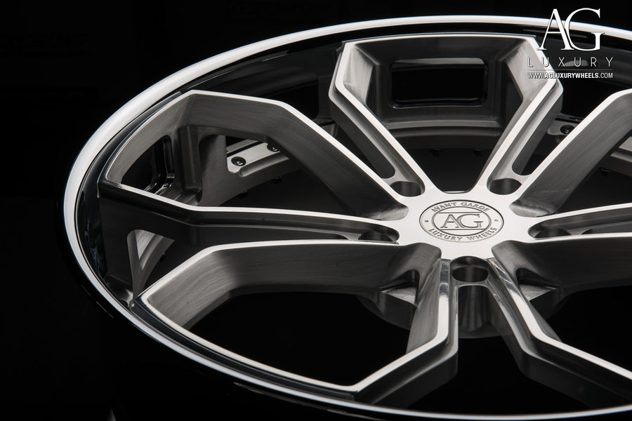 AG Luxury AGL37 brushed chrome duo-block forged wheel