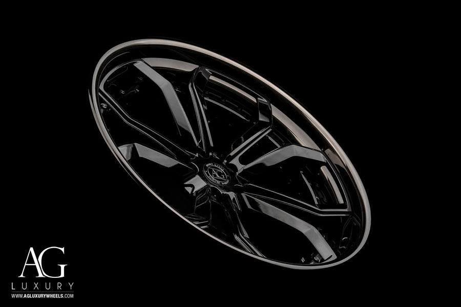 AG Luxury AGL37 polished gloss black candy 3-piece forged wheel