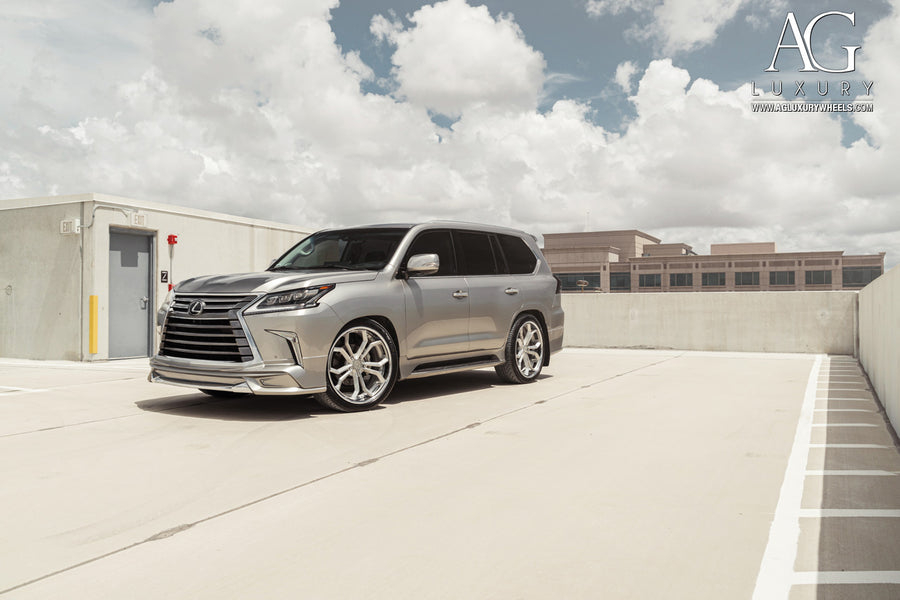Lexus LX570 on AG Luxury AGL37 forged wheels in brushed / polished finish