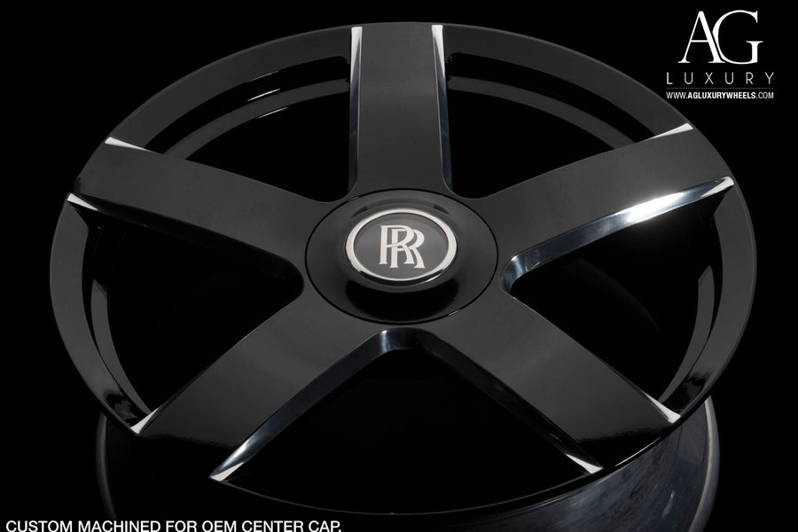 AG Luxury AGL38-RR polished gloss black monoblock forged wheel