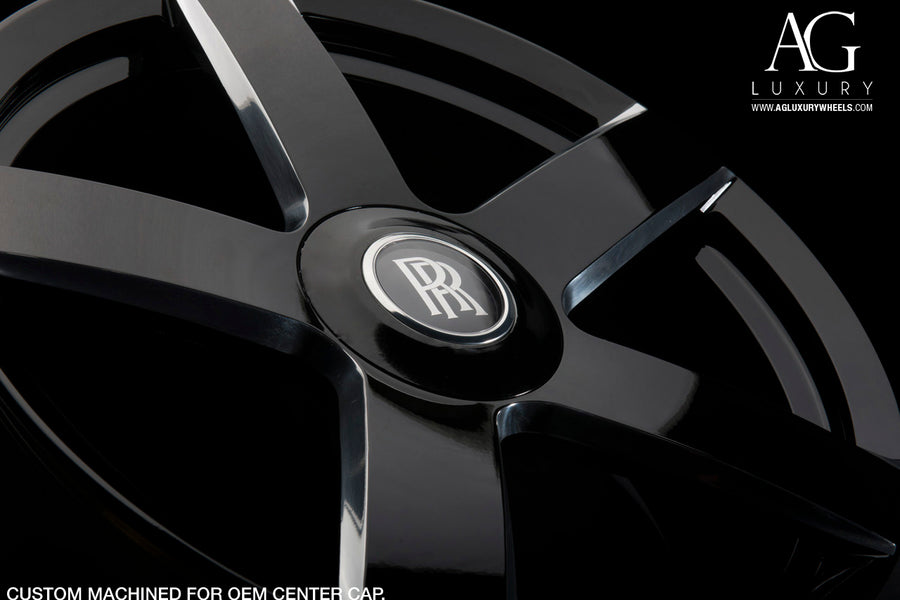 AG Luxury AGL38-RR polished gloss black monoblock forged wheel - view 2