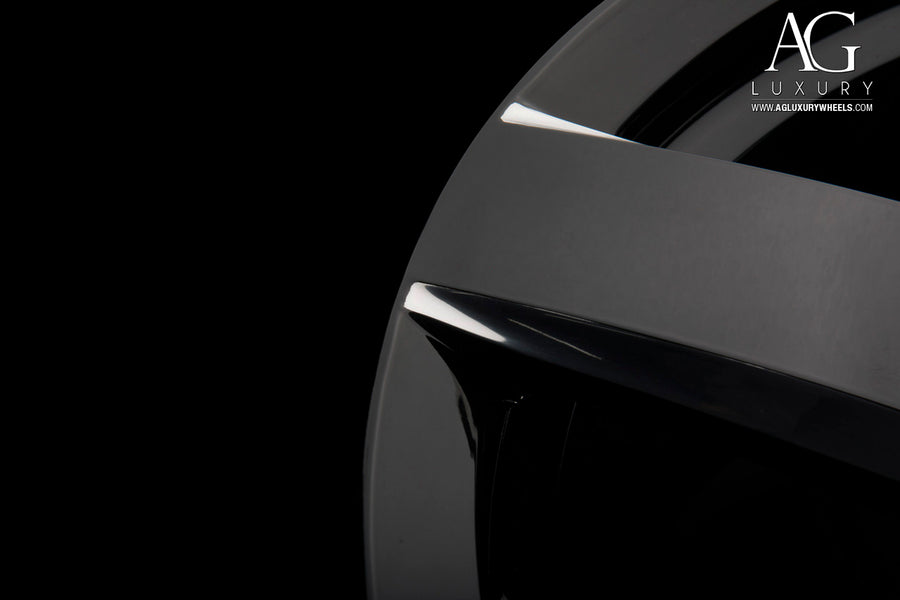 AG Luxury AGL38-RR polished gloss black monoblock forged wheel - view 3