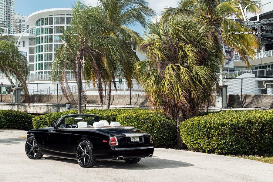 Rolls-Royce Phantom Drophead Coupe on AG Luxury AGL38-RR forged wheels in polished / gloss black finish - view 2