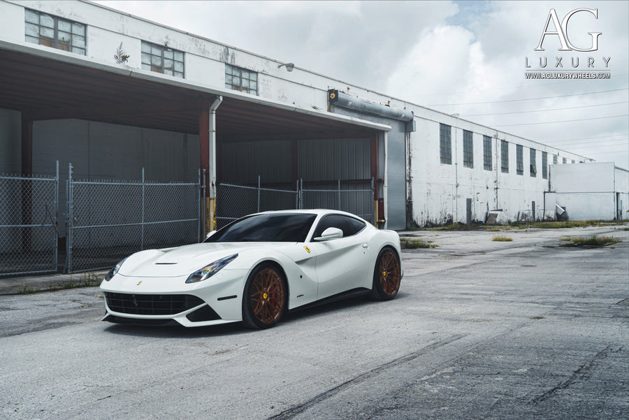 Ferrari F12 Berlinetta on AG Luxury AGL40 forged wheels in bronze finish