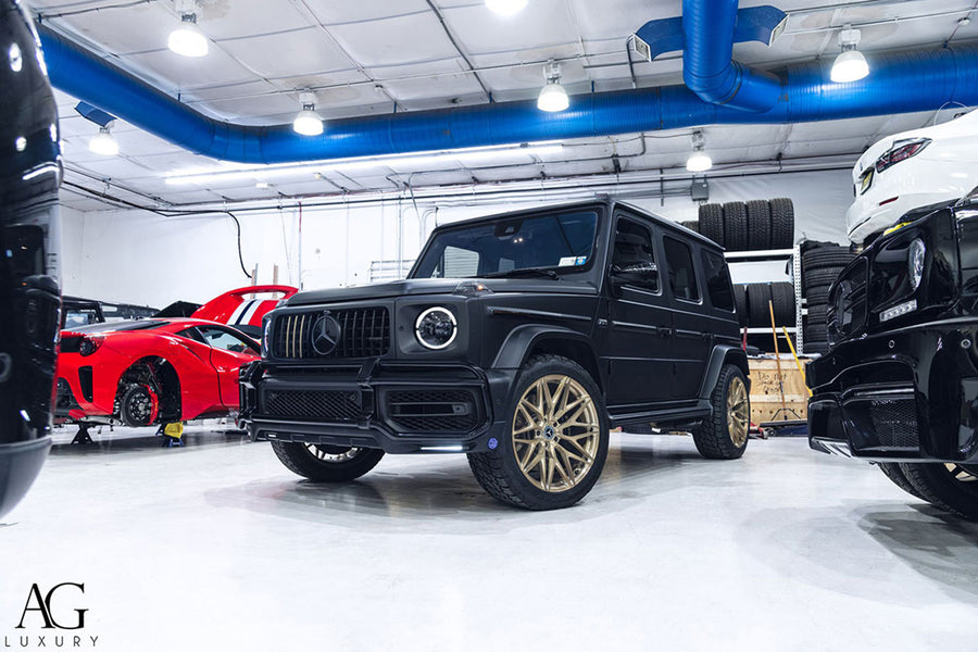 Mercedes-Benz AMG G63 on AG Luxury AGL40 forged wheels in brushed / gold finish