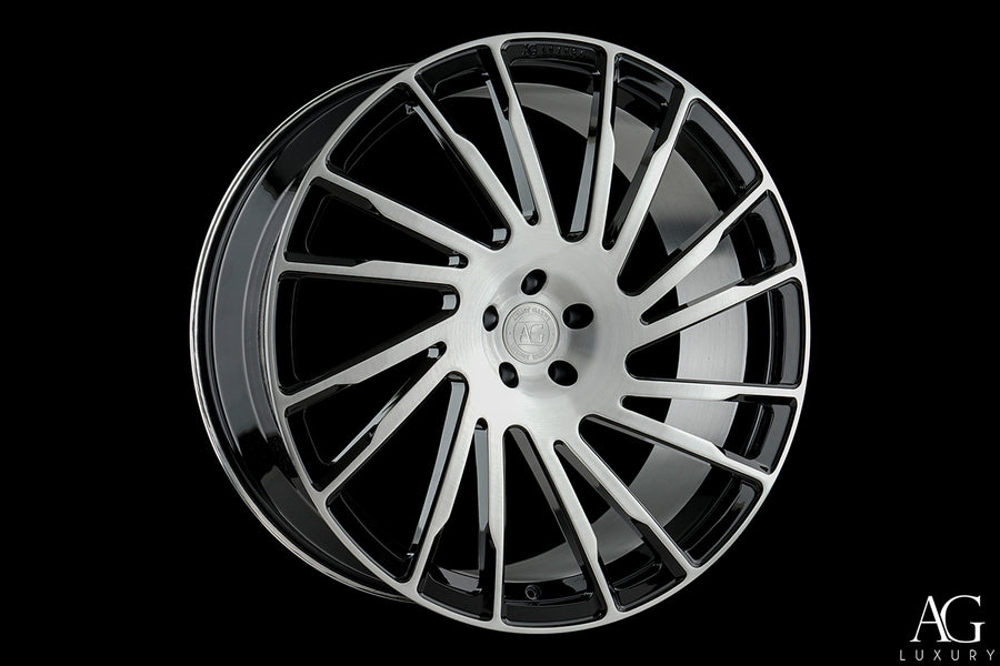 AG Luxury AGL41 brushed gloss black monoblock forged wheel - view 2