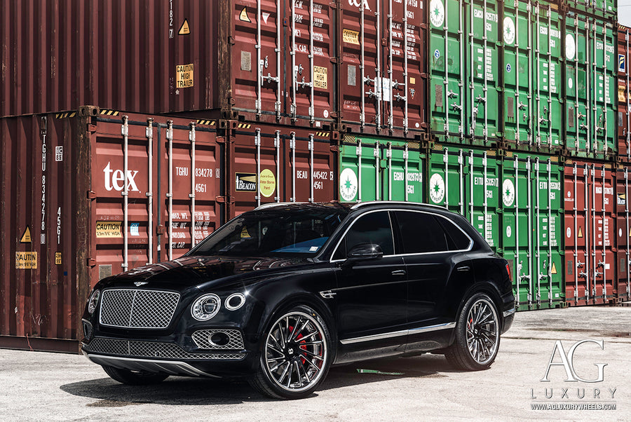 Bentley Bentayga on AG Luxury AGL41 forged wheels in polished / gloss black finish