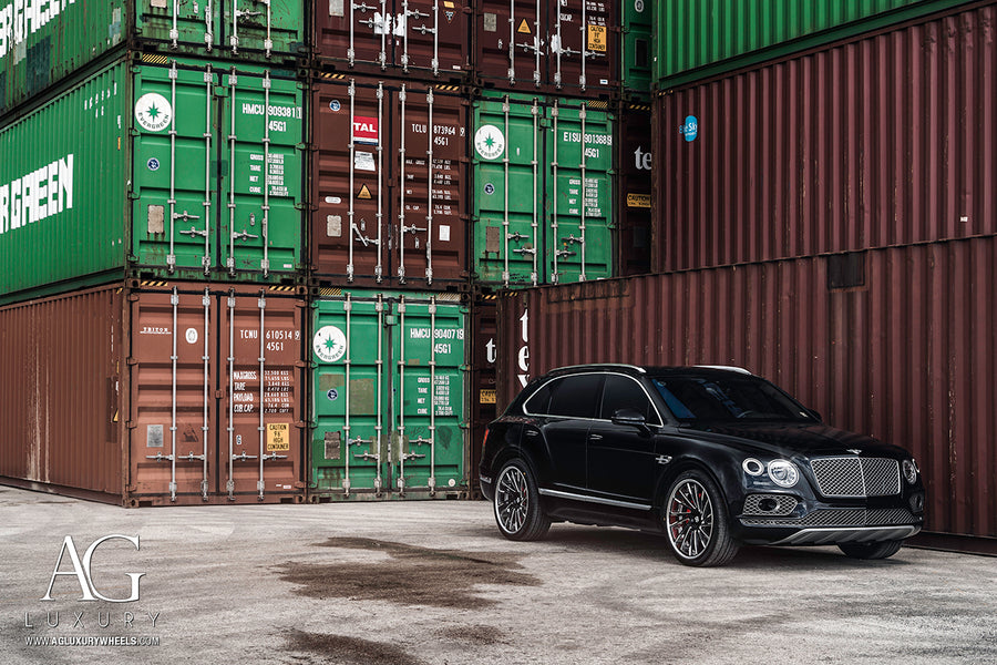 Bentley Bentayga on AG Luxury AGL41 forged wheels in polished / gloss black finish - view 3