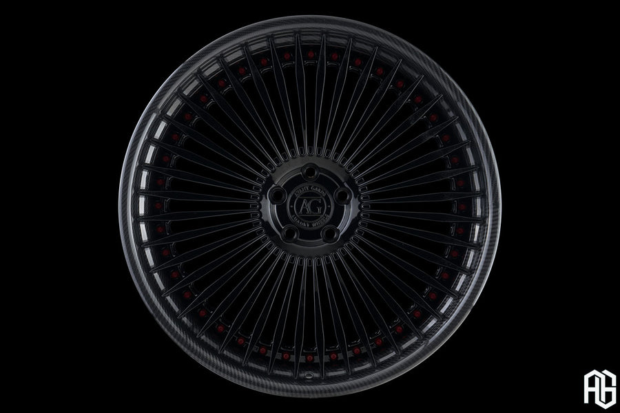 AG Luxury AGL45 gloss black carbon fiber 3-piece forged wheel