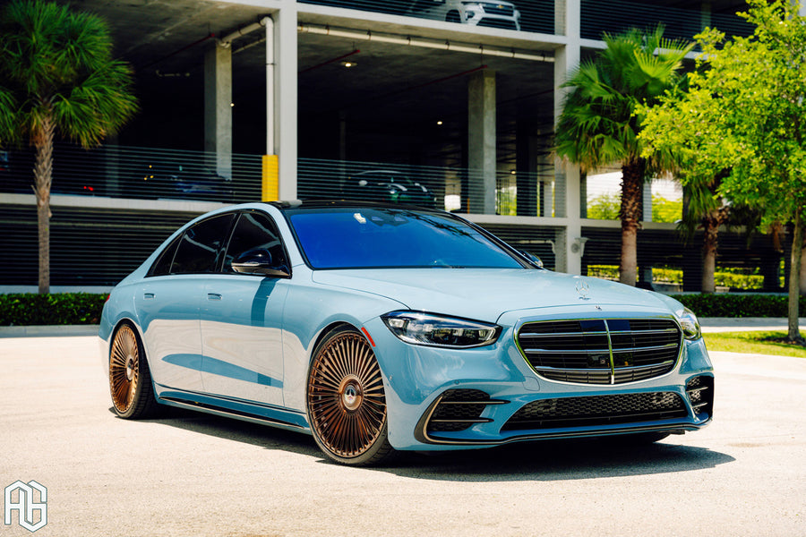 Mercedes-Benz S580 on AG Luxury AGL45 forged wheels in brushed / bronze finish