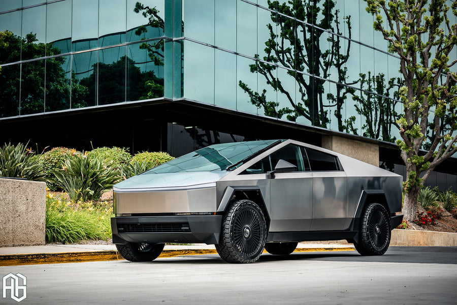 Tesla Cybertruck on AG Luxury AGL45 forged wheels in matte black finish