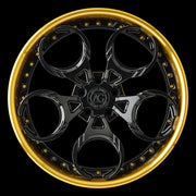 AG Luxury AGL46 polished gloss black gold forged wheel