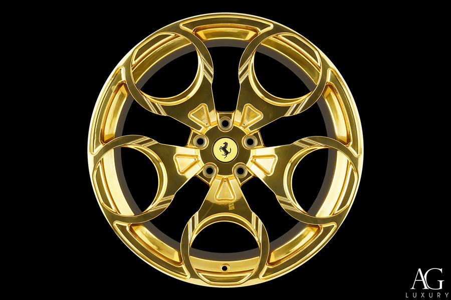 AG Luxury AGL46 polished gold monoblock forged wheel