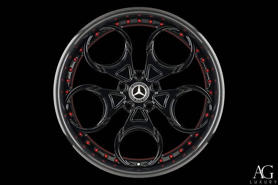 AG Luxury AGL46 gloss black carbon fiber monoblock forged wheel