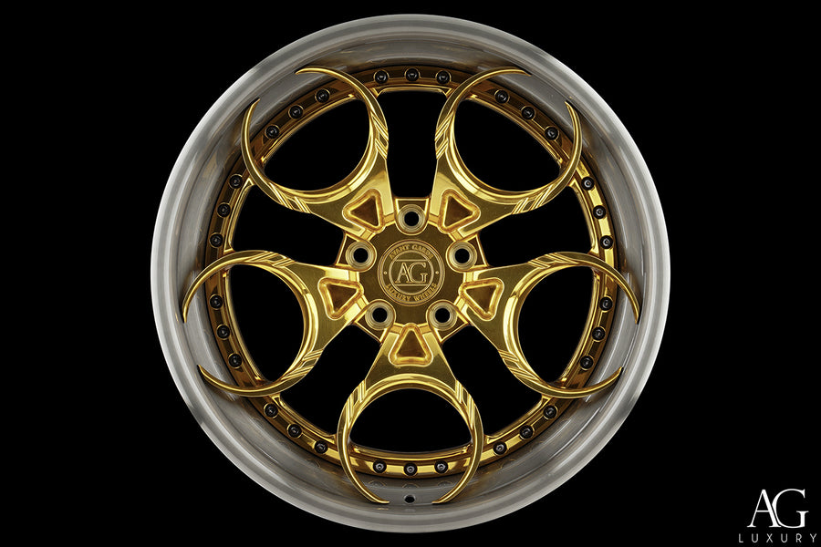 AG Luxury AGL46 brushed polished grigio 3-piece forged wheel