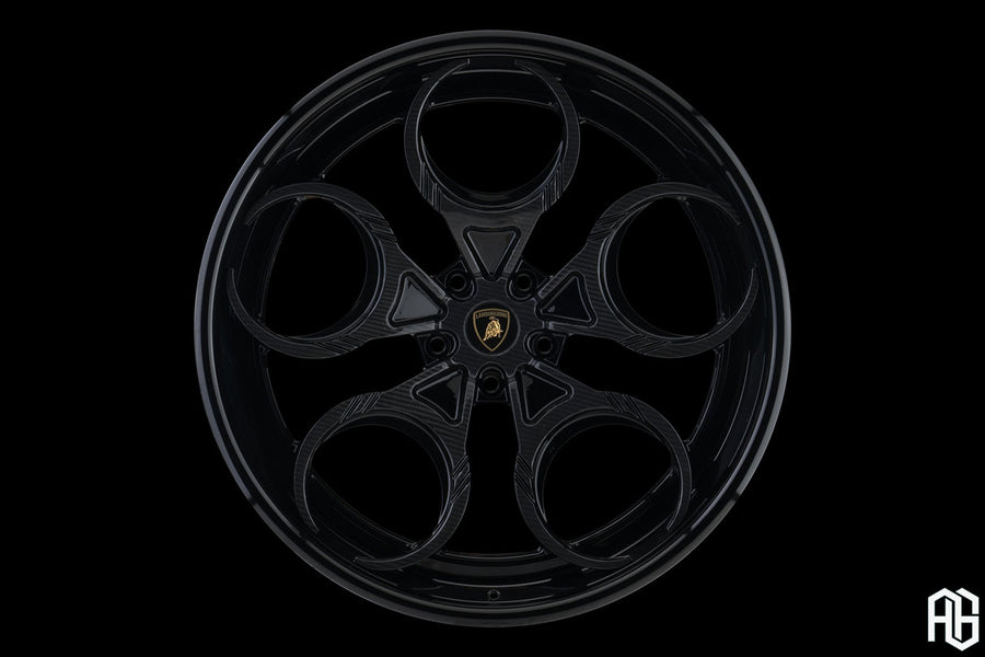 AG Luxury AGL46 gloss black carbon fiber 3-piece forged wheel