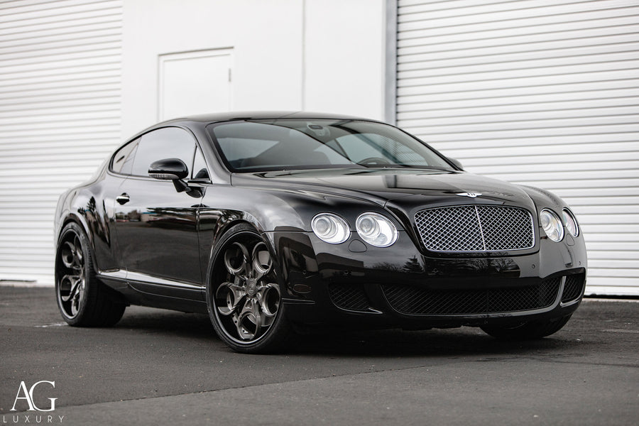 Bentley GT on AG Luxury AGL46 forged wheels in brushed / gloss black finish