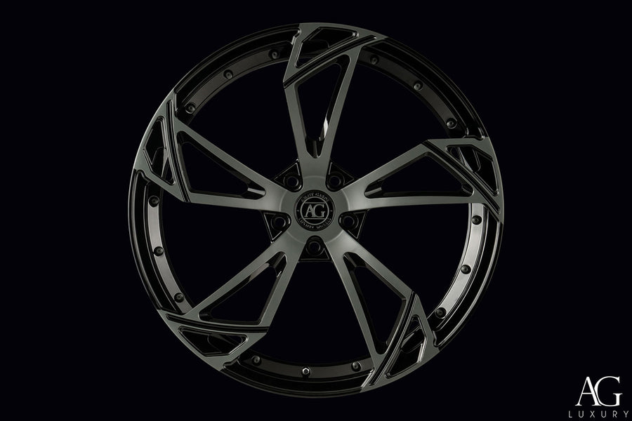 AG Luxury AGL47 gloss black grigio duo-block forged wheel