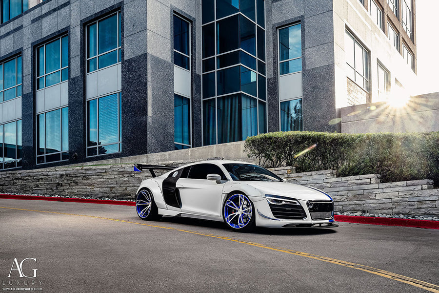 Audi R8 on AG Luxury AGL47 forged wheels in brushed finish