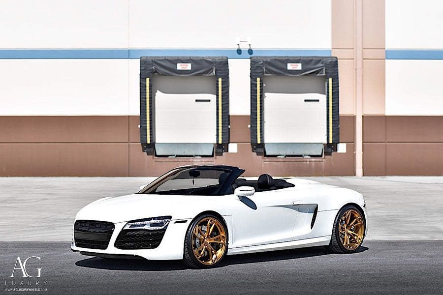 Audi R8 on AG Luxury AGL47 forged wheels in brushed finish